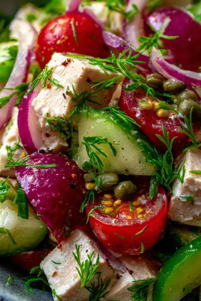 Creamy Tuna Salad with Capers & Red Onion | Quick Lunch