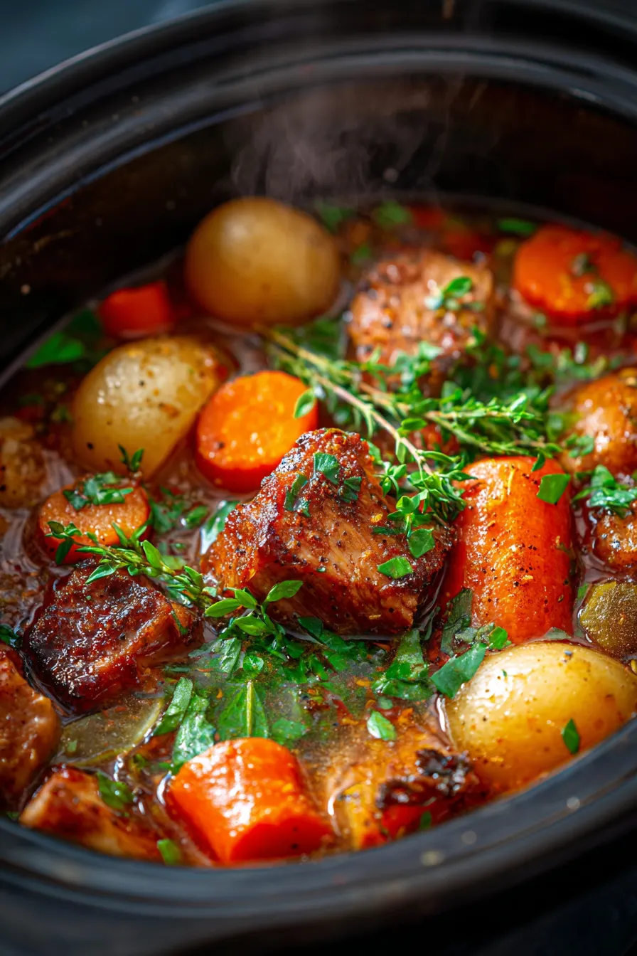 20 Crockpot Meals-hearty-stew-slow-cooked-close-up