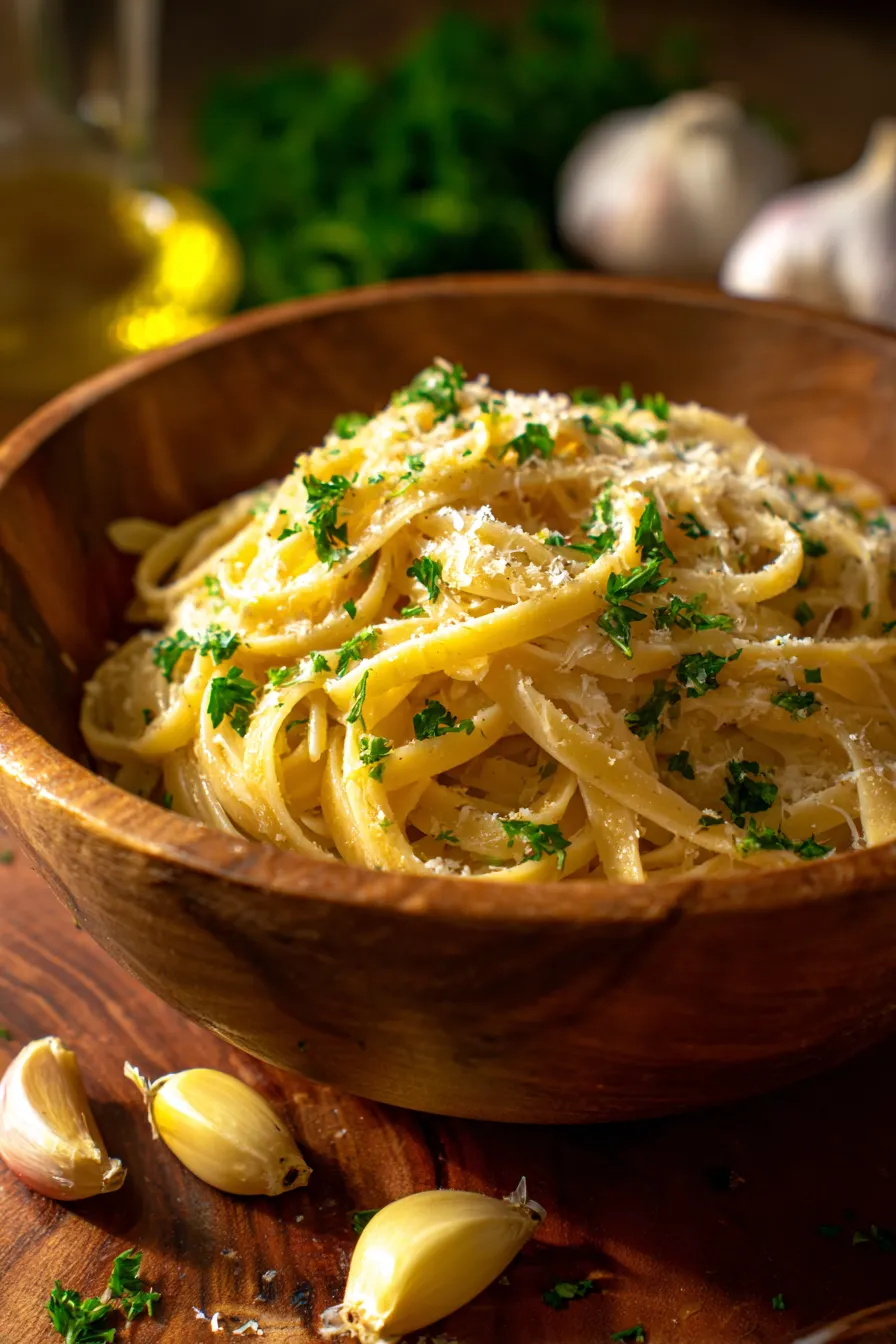 5 Ingredient Garlic Parmesan Pasta (20-Minutes)-serving-suggestion
