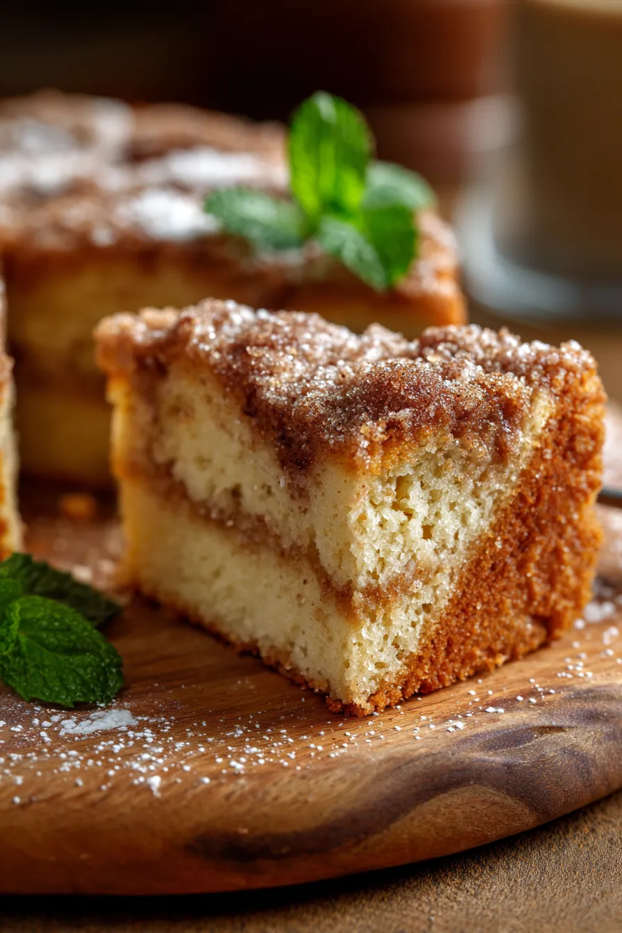 Amish Cinnamon Sugar Coffee Cake -texture closeup