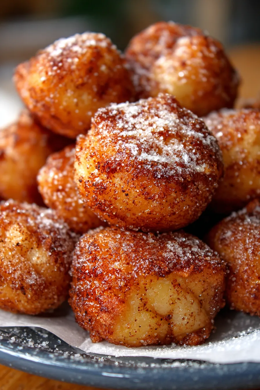 Apple Fritter Bites-garnish-closeup