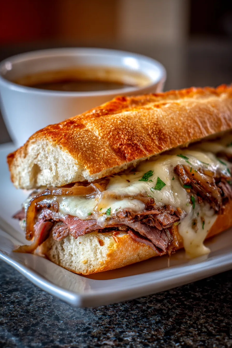 Au Jus-dipping-action shot