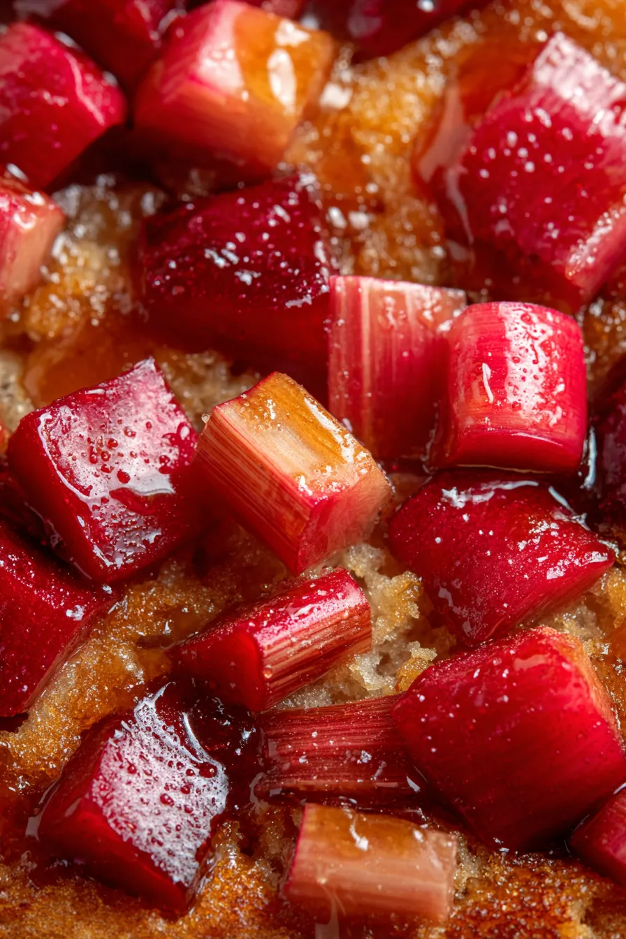 Baked Sticky Rhubarb Pudding – Easy Cooking Ideas-rhubarb-closeup