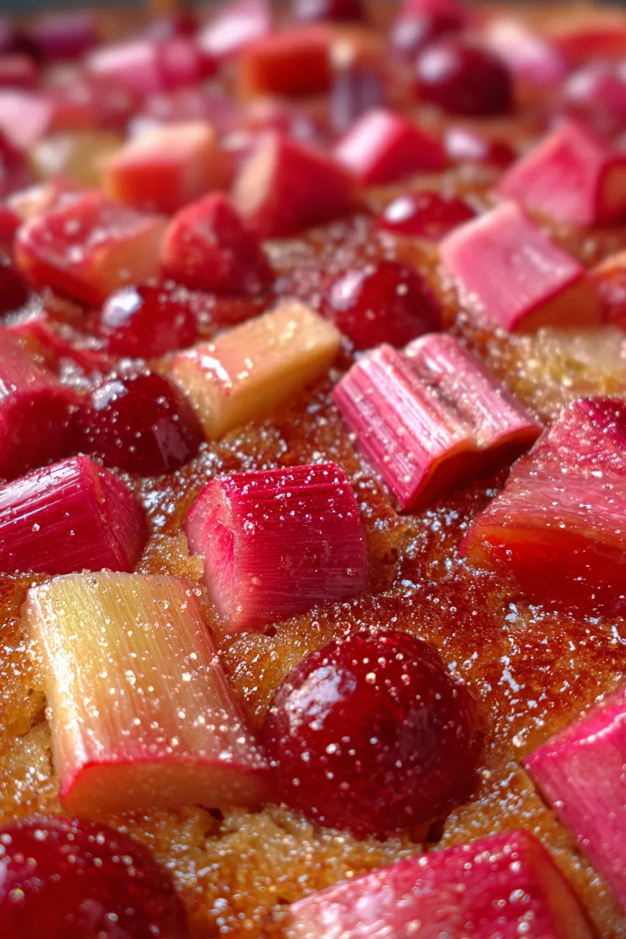 Baked Sticky Rhubarb Pudding – Easy Cooking Ideas-serving-spoon