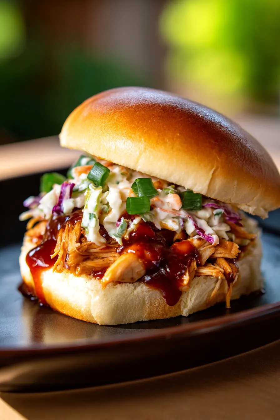 BBQ chicken sandwich-close up