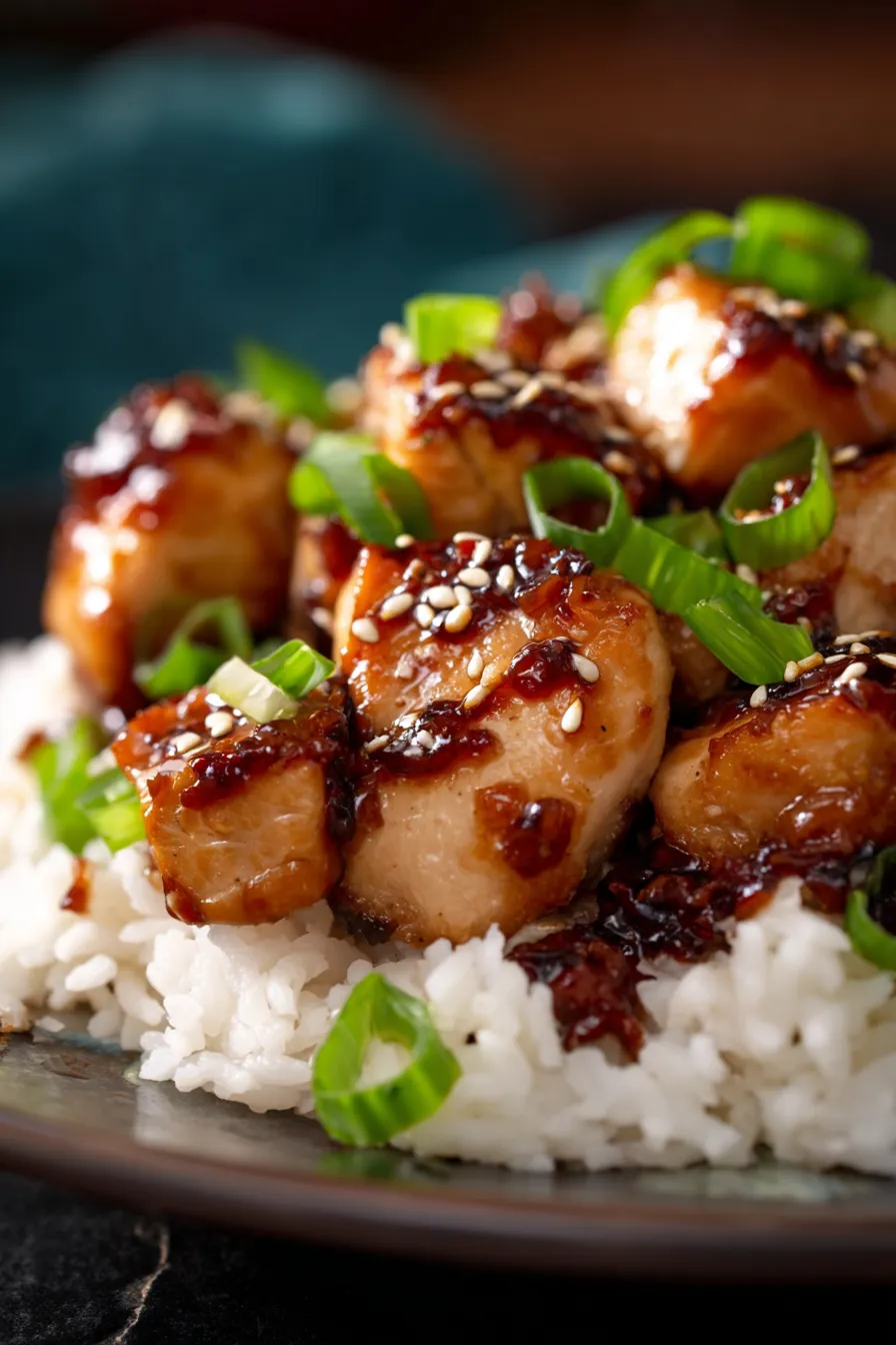 Bourbon Chicken-sauce-closeup-texture