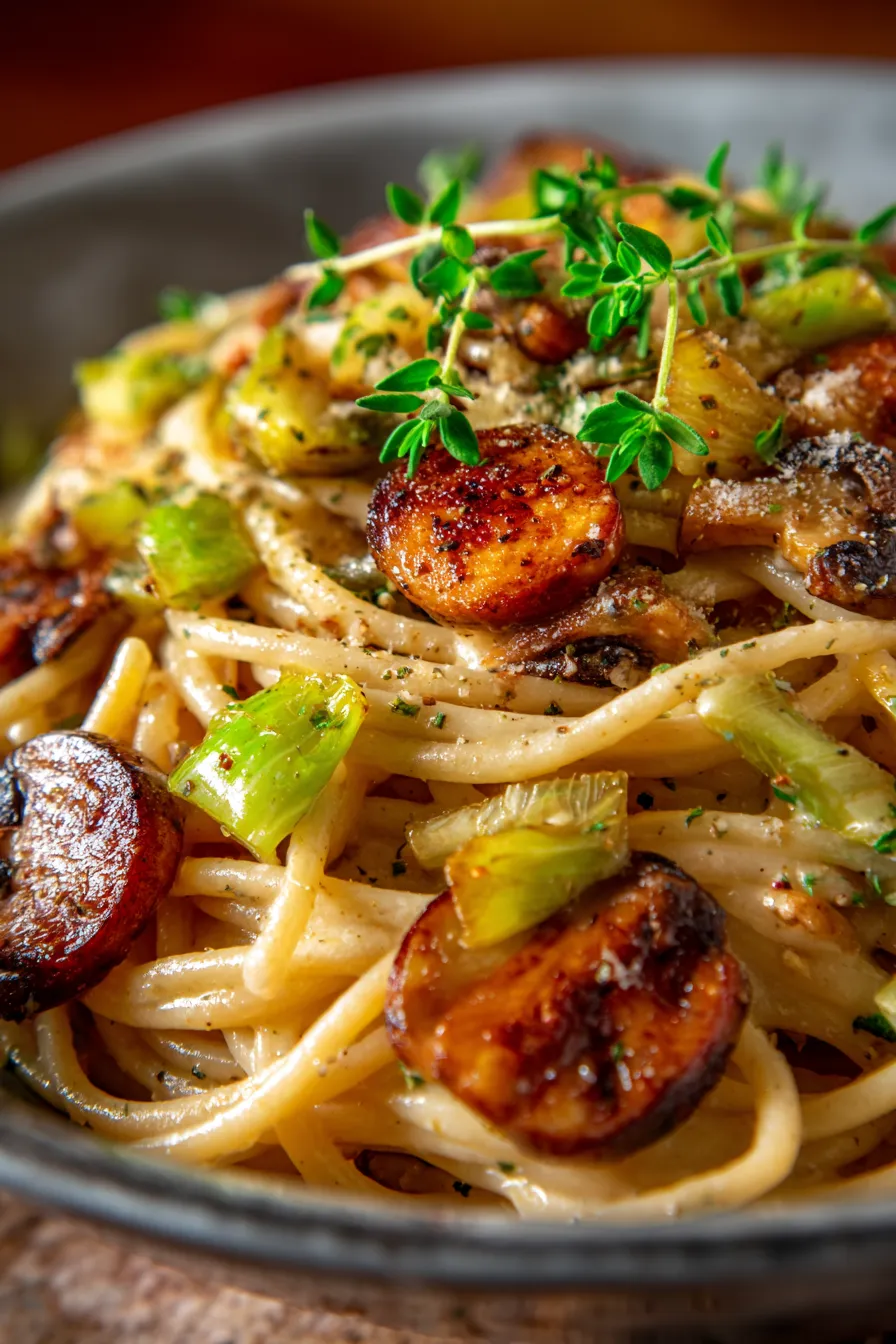 Caramelized Leek and Mushroom Gruyere Pasta - Cherry on my Sundae-ingredients-prep