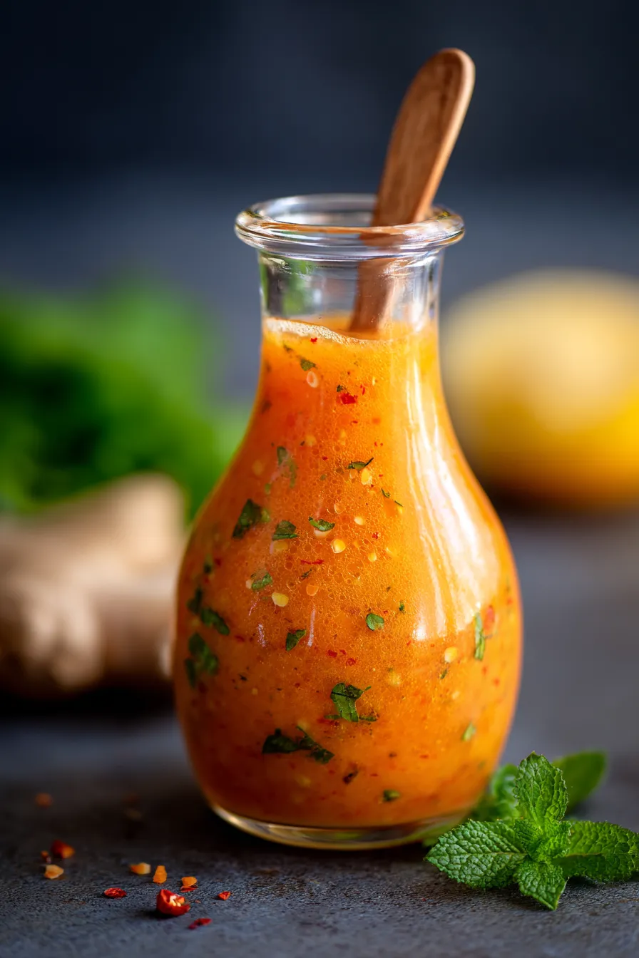 Carrot Ginger Salad Dressing-bowl-served