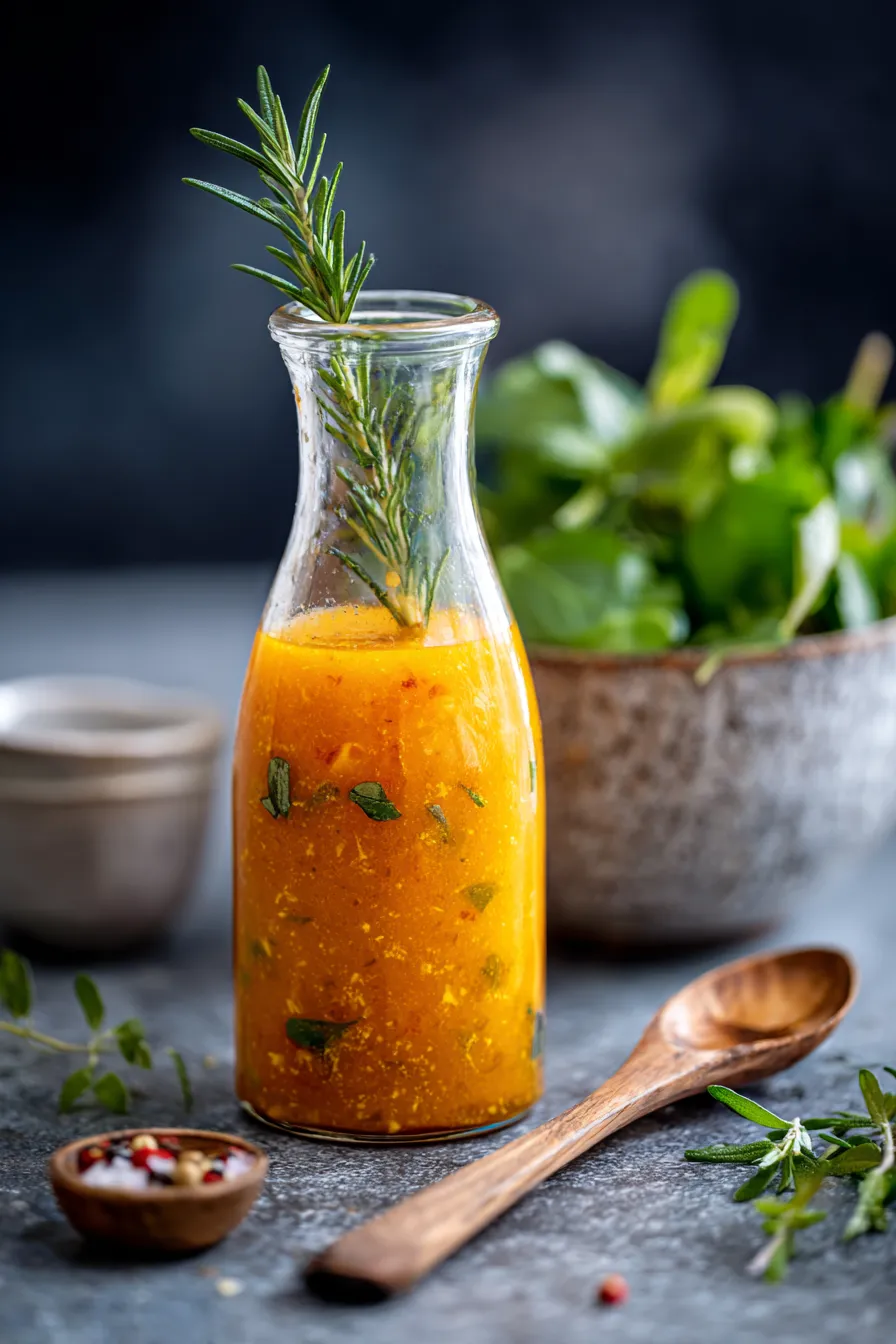 Carrot Ginger Salad Dressing-texture-closeup