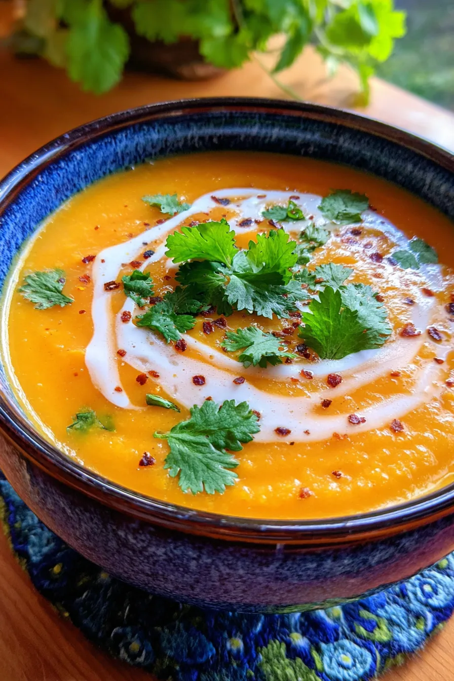 Carrot Ginger Soup-bowl-overhead