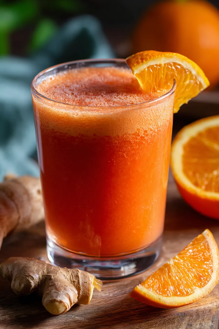 Carrot Juice Recipe with Orange & Ginger-texture-closeup
