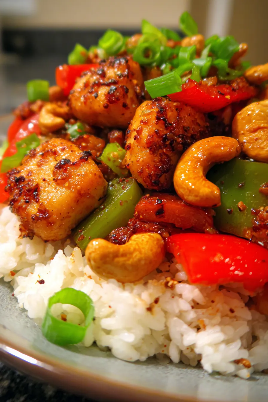 cashew chicken rice bowl