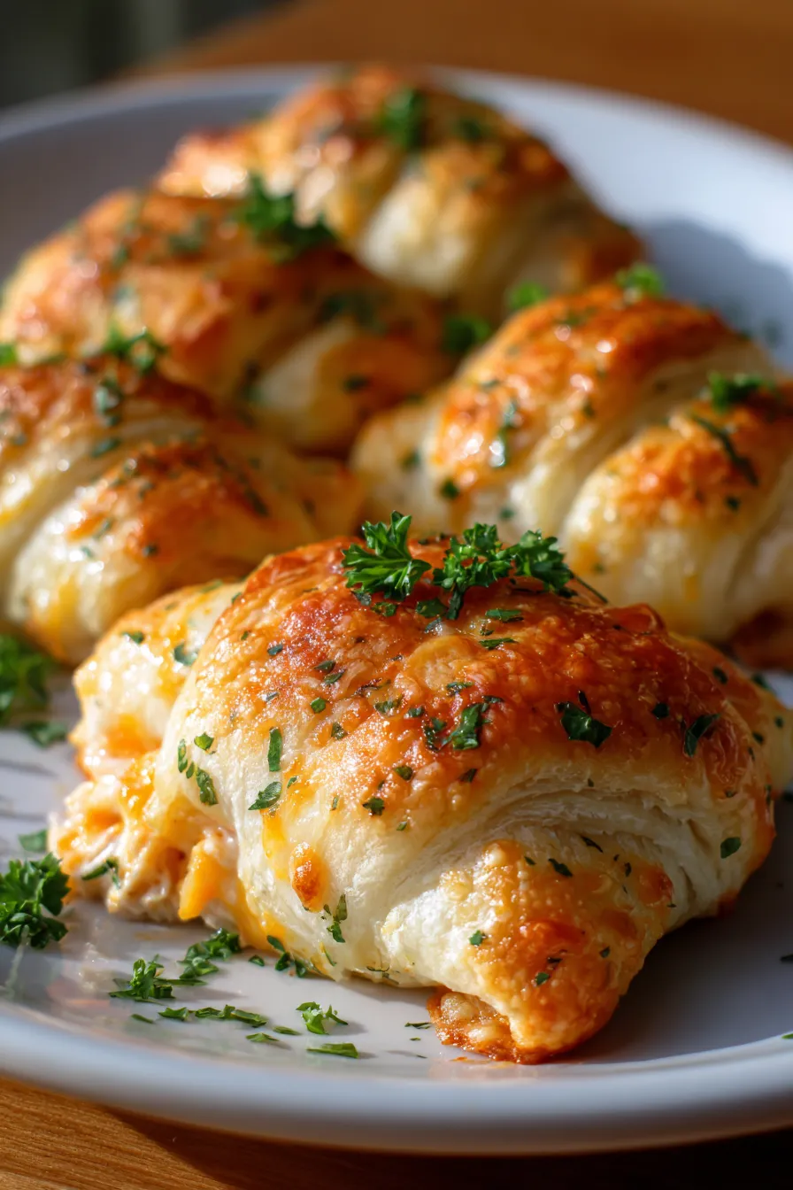 Cheesy Chicken Crescent Bake-melted-cheese-closeup