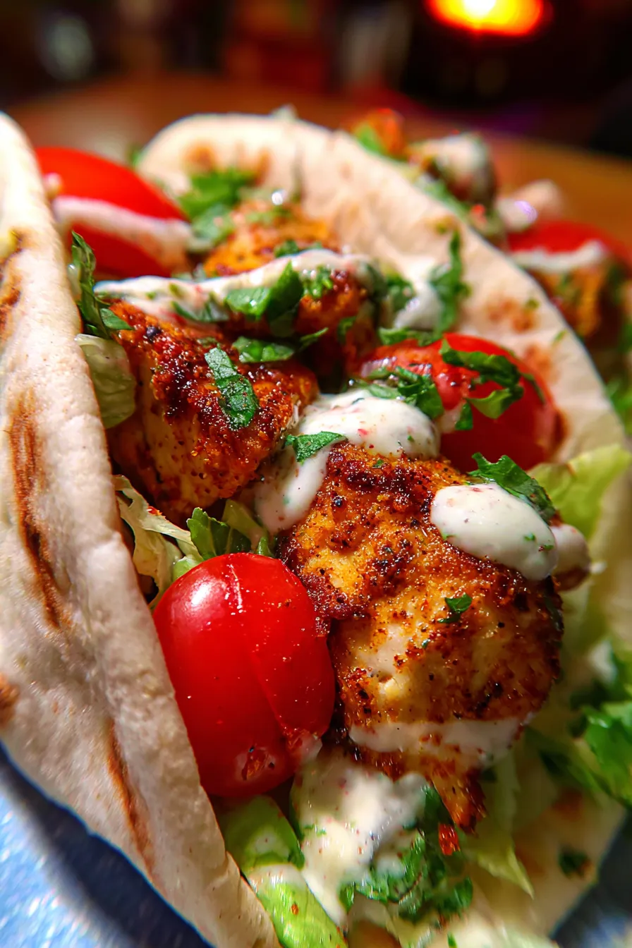 Chicken Shawarma with Garlic Sauce - k-popkitchen - cooked chicken closeup