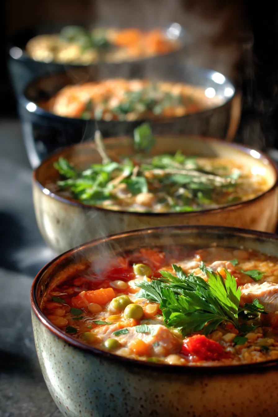 Comforting homemade soup bowls