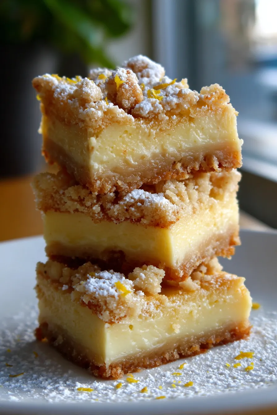 Creamy Lemon Cheesecake Crumb Bars-texture-closeup
