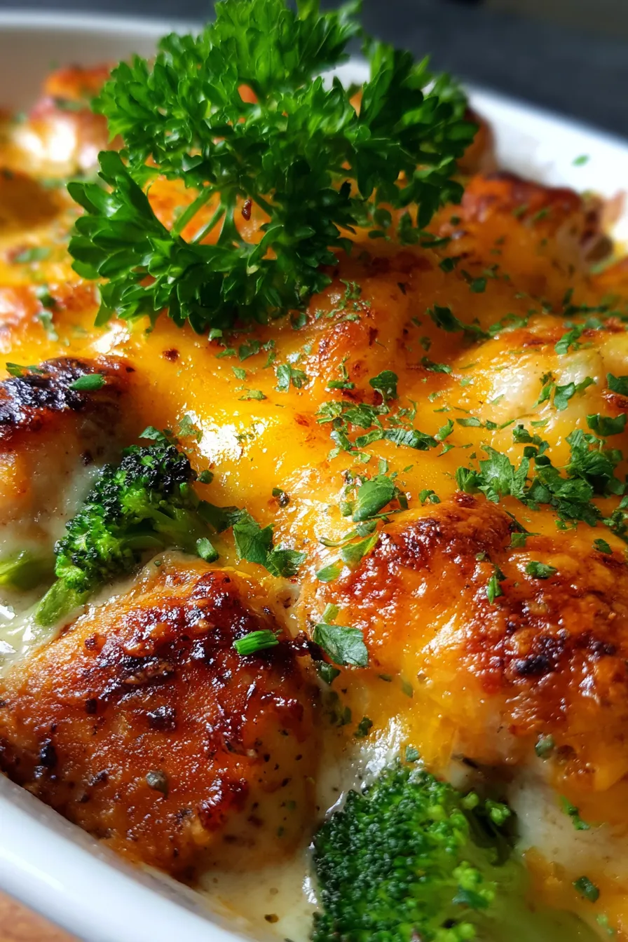 Creamy Low Carb Chicken Casserole (No Noodle Comfort!)-golden-brown