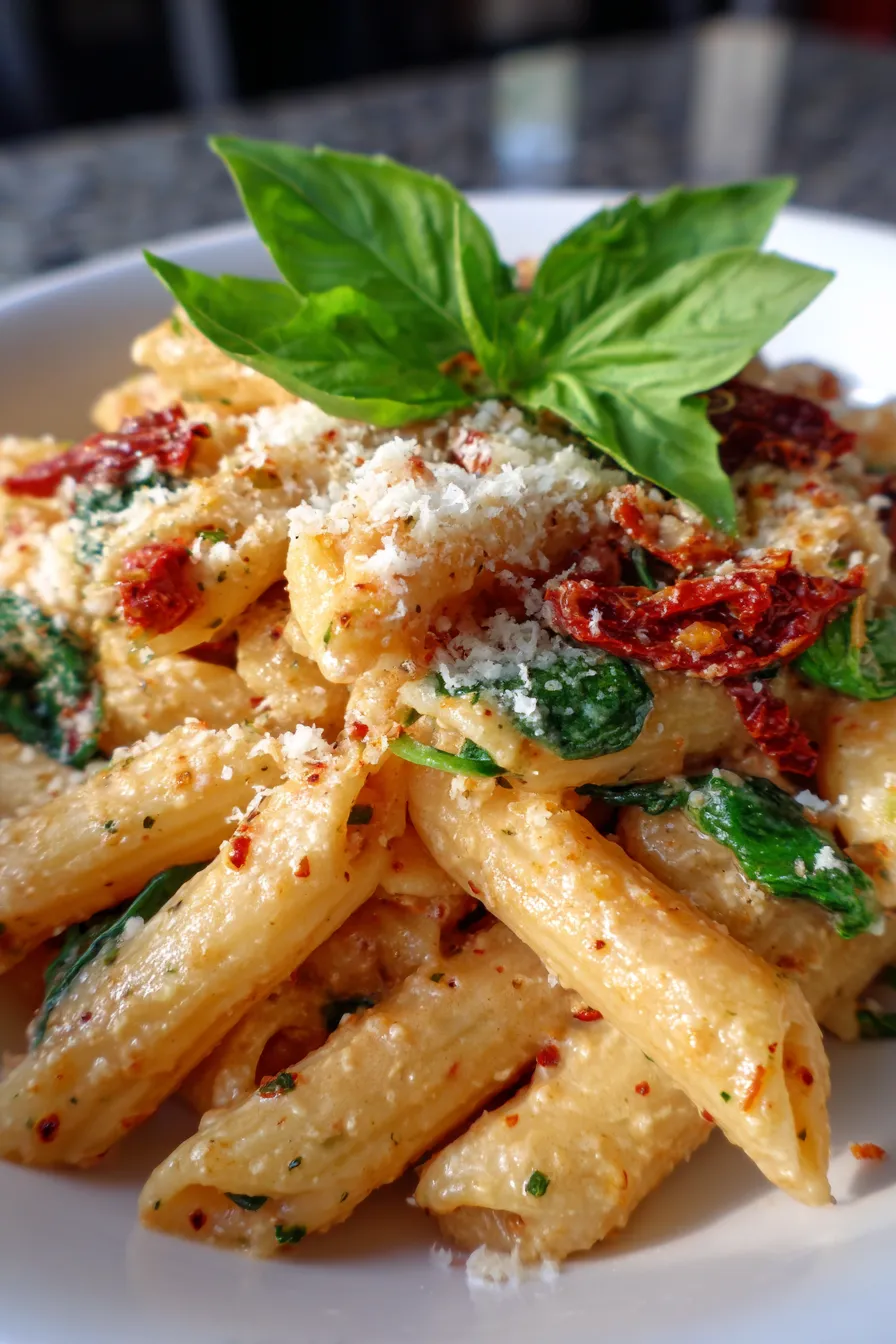 Creamy Pasta-served-dish