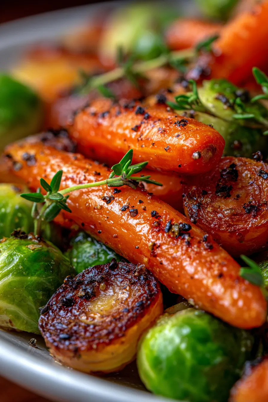 Crispy Maple Glazed Carrots and Brussel Sprouts - A Festive Side Dish Delight-ingredients-prepped