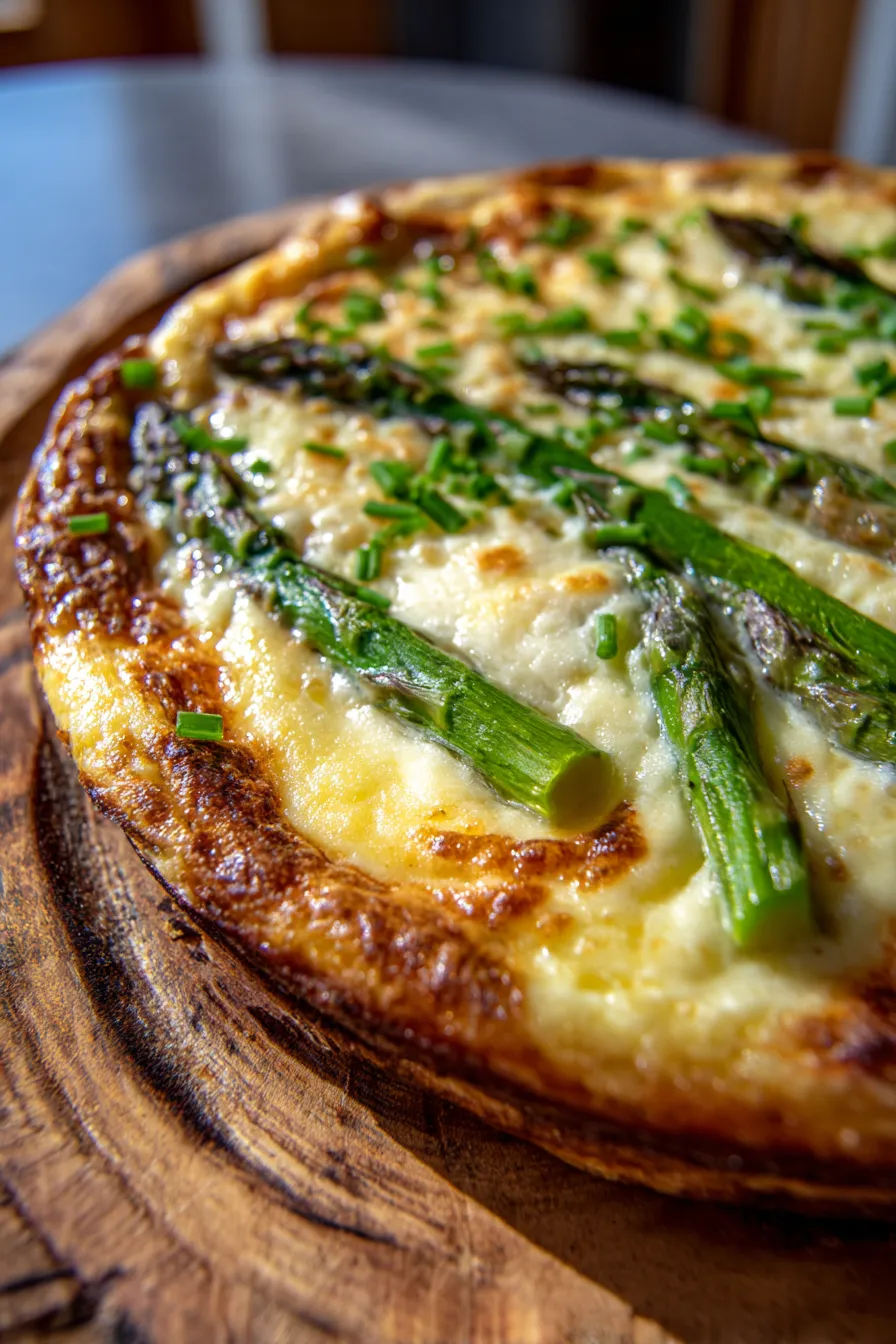 Crustless Asparagus Quiche - Gluten Free-creamy texture-slice