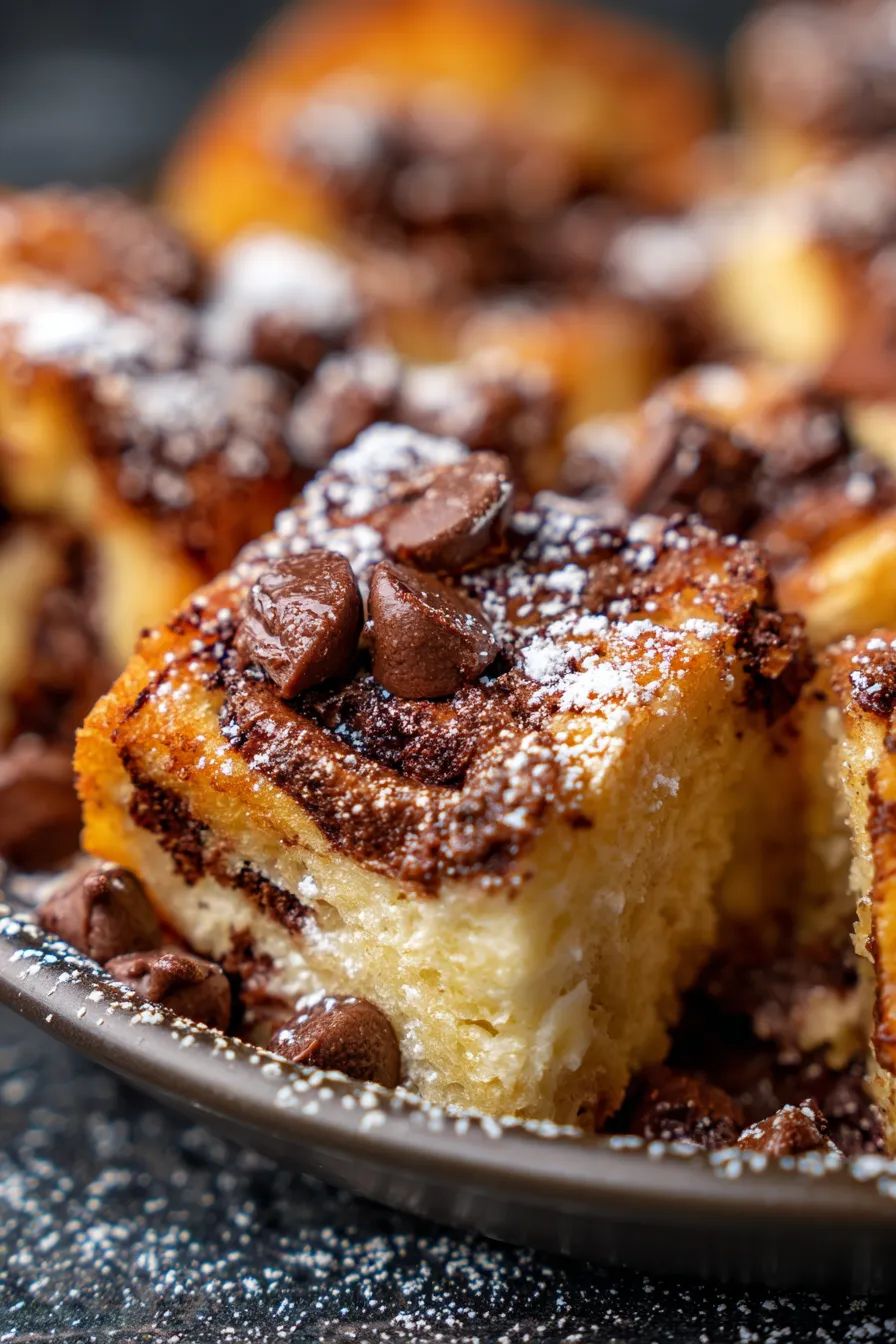 Decadent Gooey Chocolate Cream Cheese Bread Pudding-texture-gooey