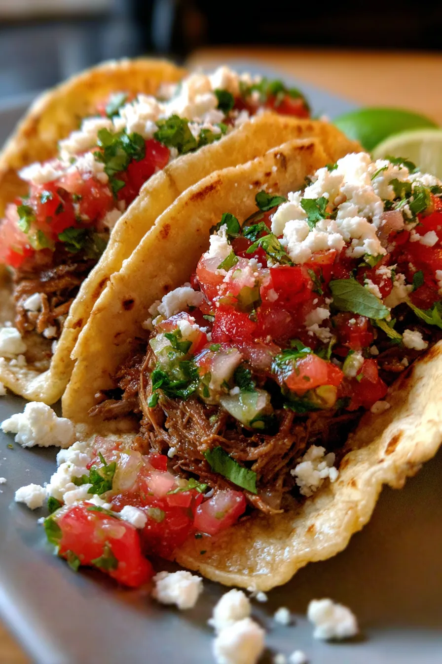Easy Crock Pot Street Tacos recipe-texture-closeup