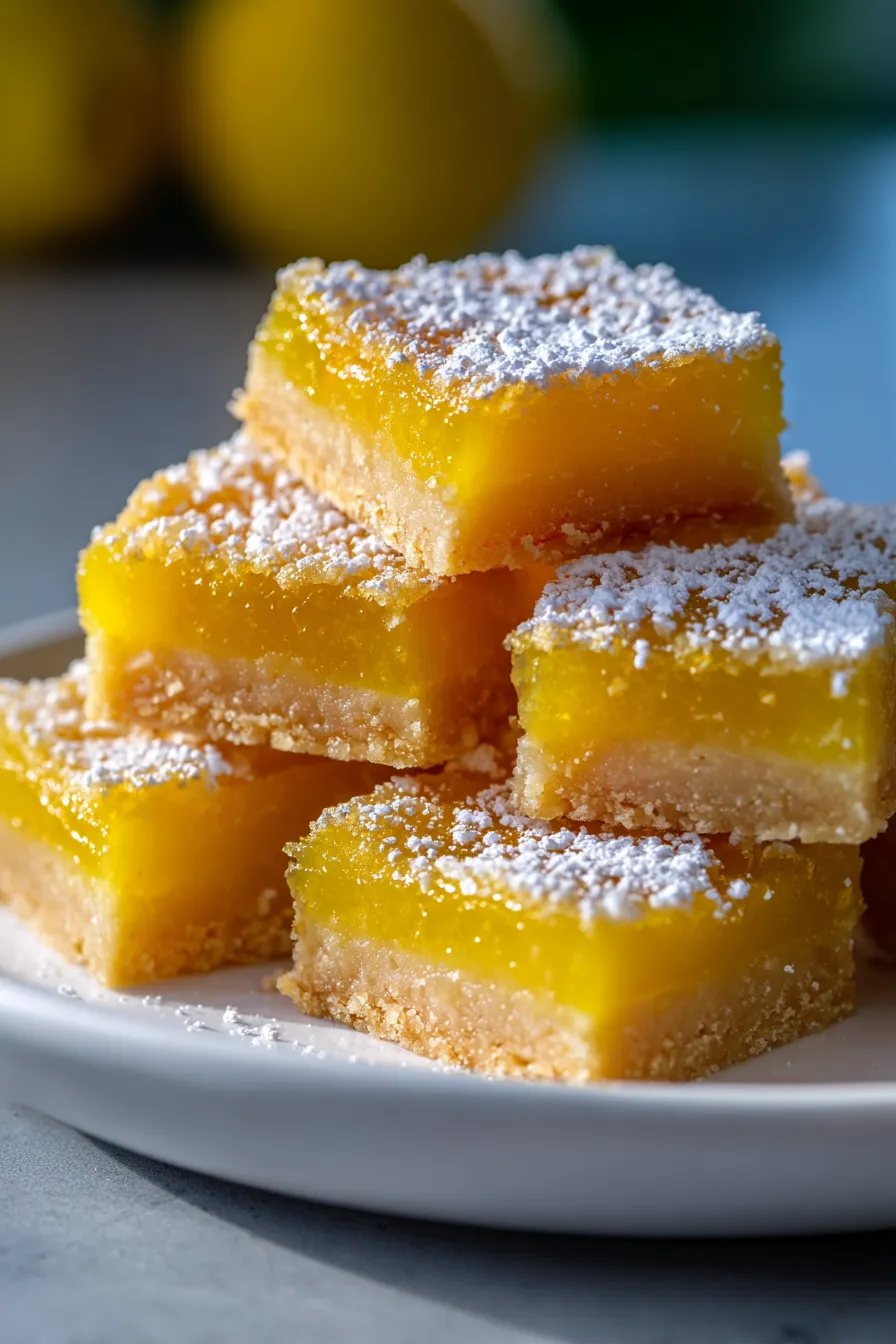 Easy Lemon Bar Recipe-slice-closeup