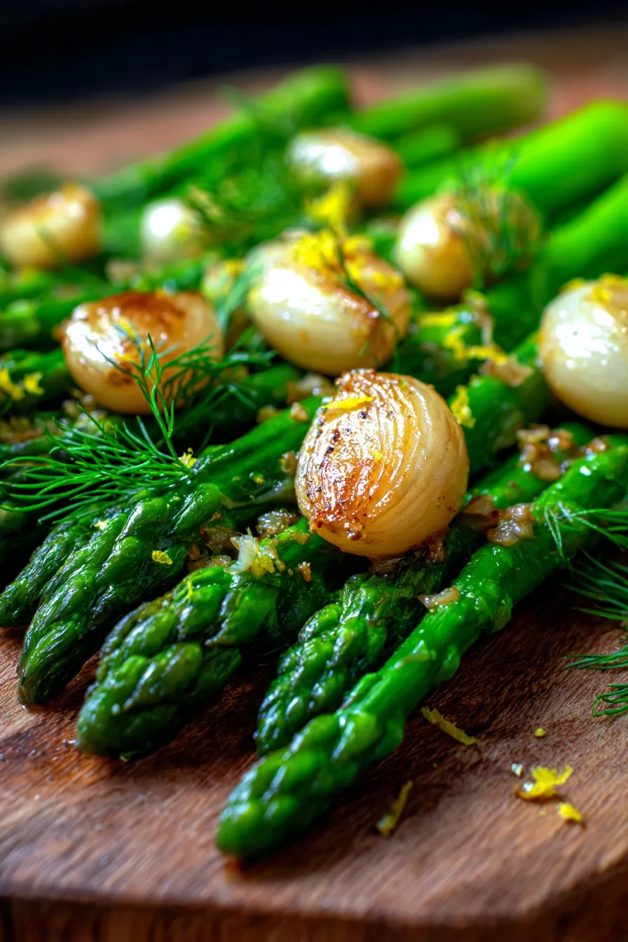 Easy Plant-Based Recipes: Dijon Roasted Garlic Asparagus-texture-closeup