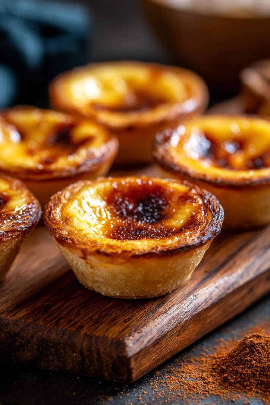 Easy Portuguese Custard Tarts (Pastel de Nata)-overhead-table-setting