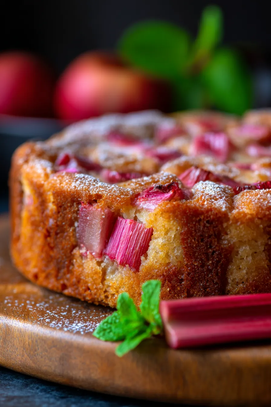 Easy Rhubarb Cake Recipe-ingredients-fresh