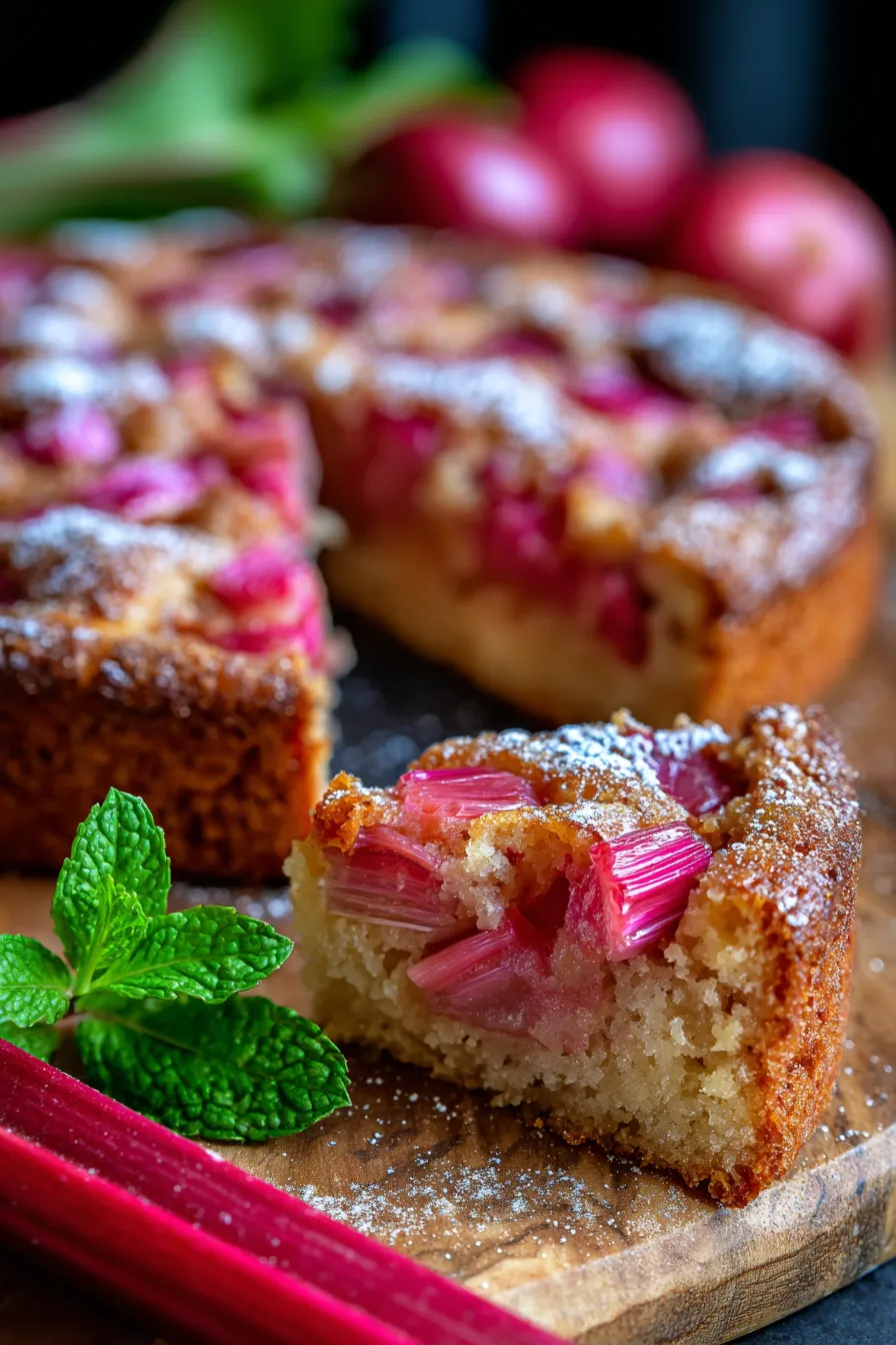 Easy Rhubarb Cake Recipe-whole-cake