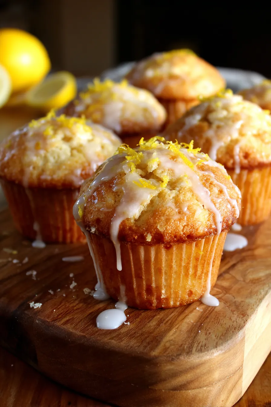 freshly baked lemon muffins