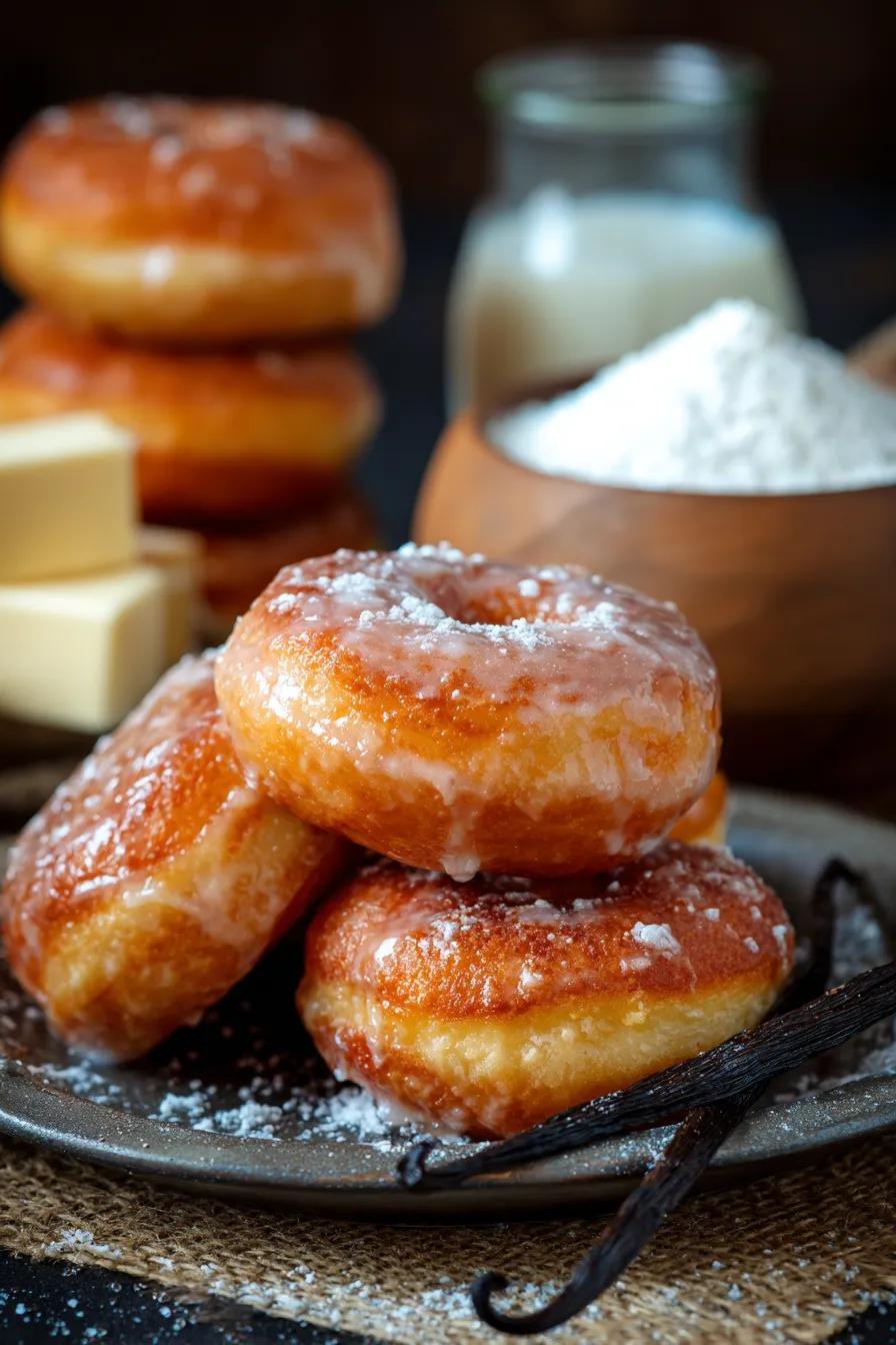 Glazed Donuts with Milk Bread Dough-glazed-stack