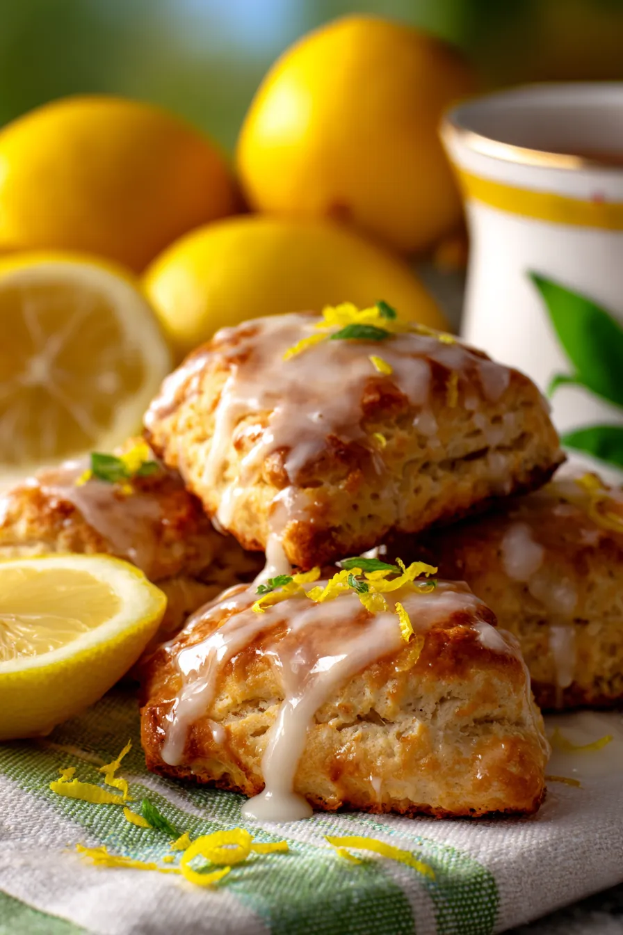 Glazed Lemon Scones-serving-plate-tea
