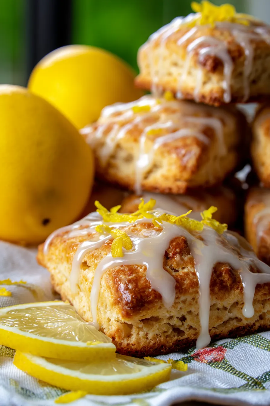 Glazed Lemon Scones-texture-close up