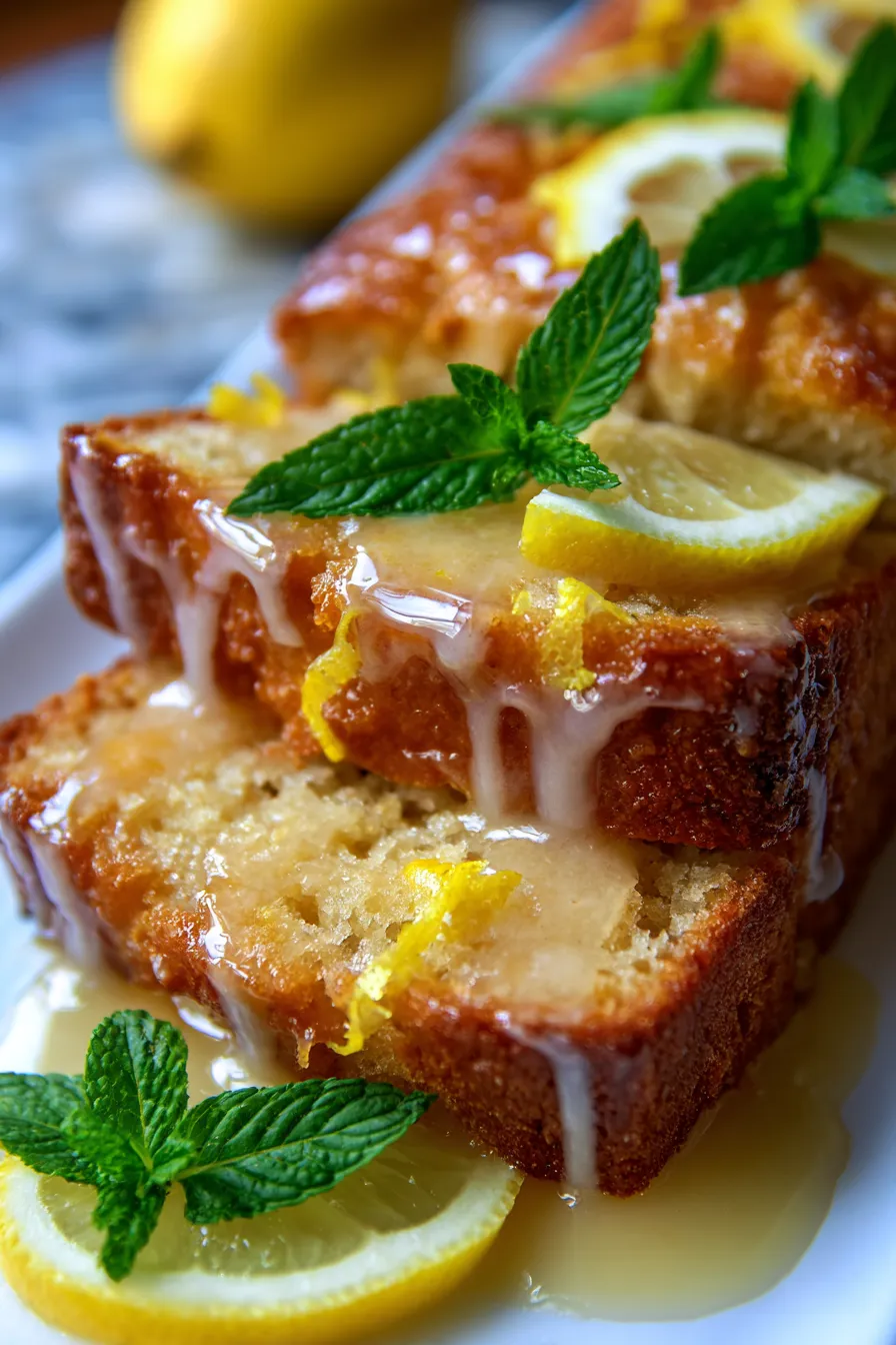 Healthy Greek Yogurt Lemon Loaf Cake-texture-closeup