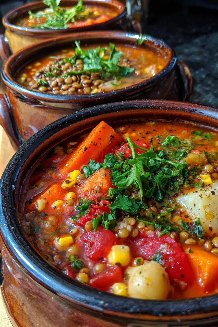 Hearty slow cooker soups variety