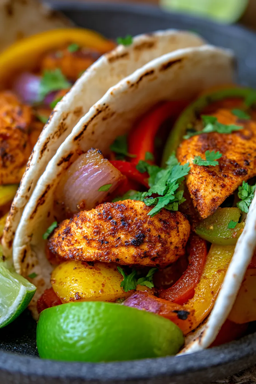 homemade chicken fajitas