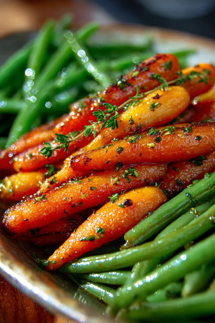 Honey Glazed Carrots Green Beans-ingredients-rustic