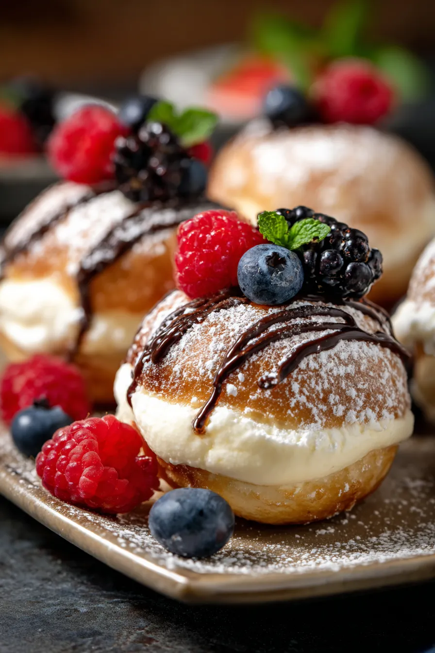 Italian Cream Bombs - creamy texture - close up