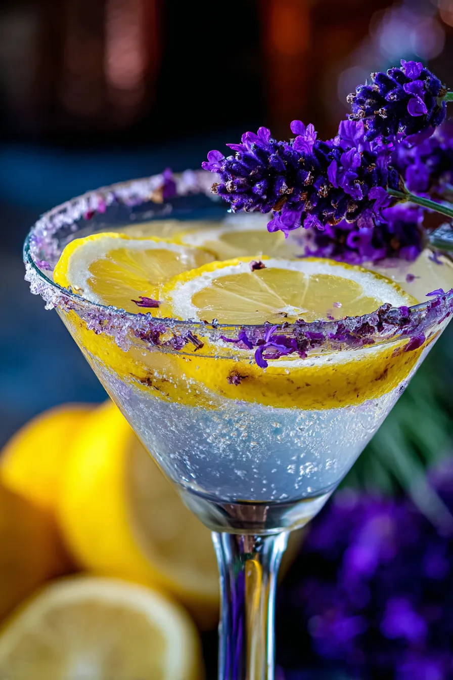 Lavender Lemon Drop Martini-shaker-action