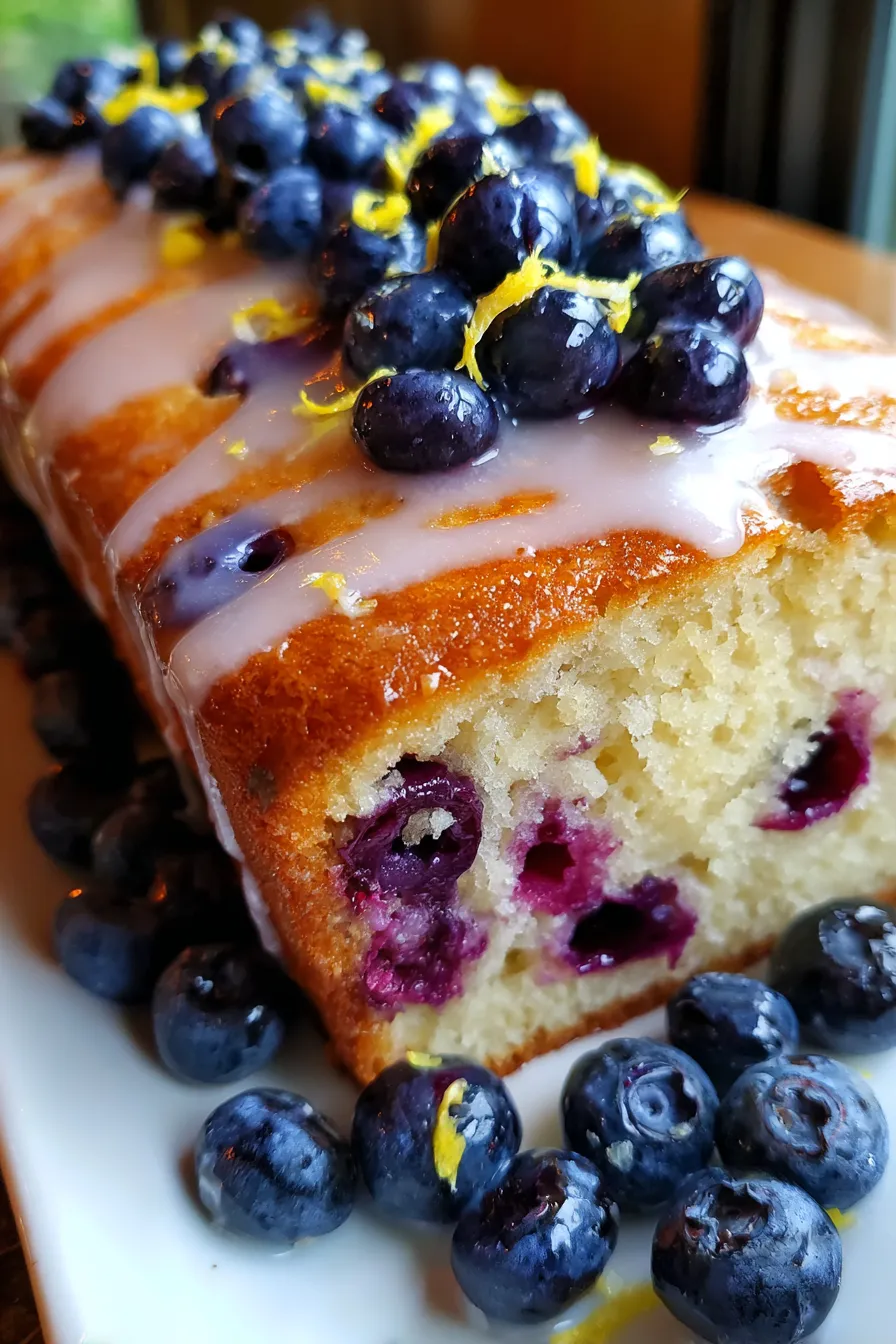 Lemon Blueberry Yogurt Loaf whole baked