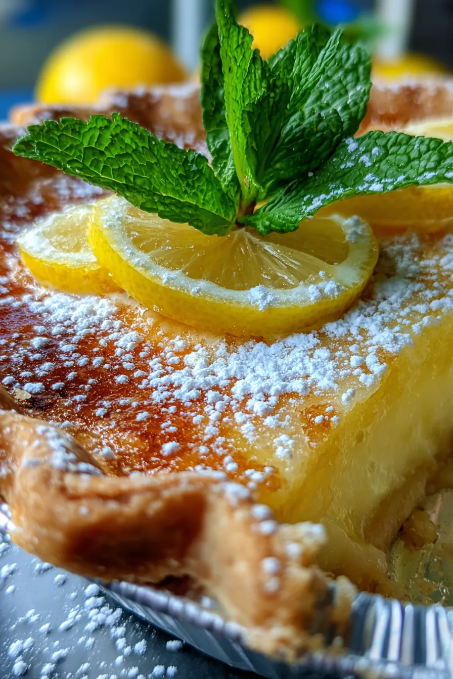 Lemon Butter Pie • the best thing I've ever eaten!-whole pie-overhead