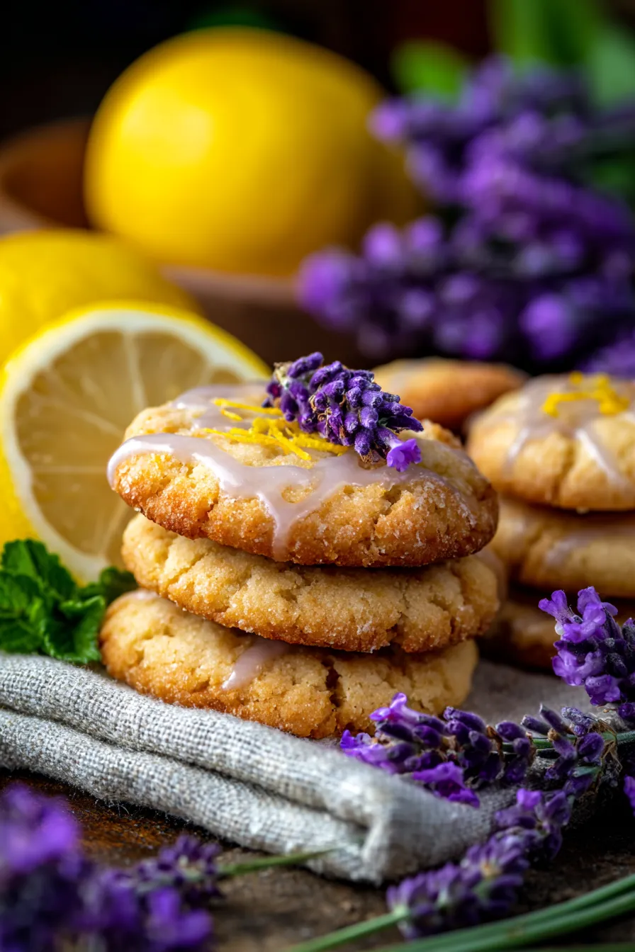 Lemon Lavender Cookies-arranged-table
