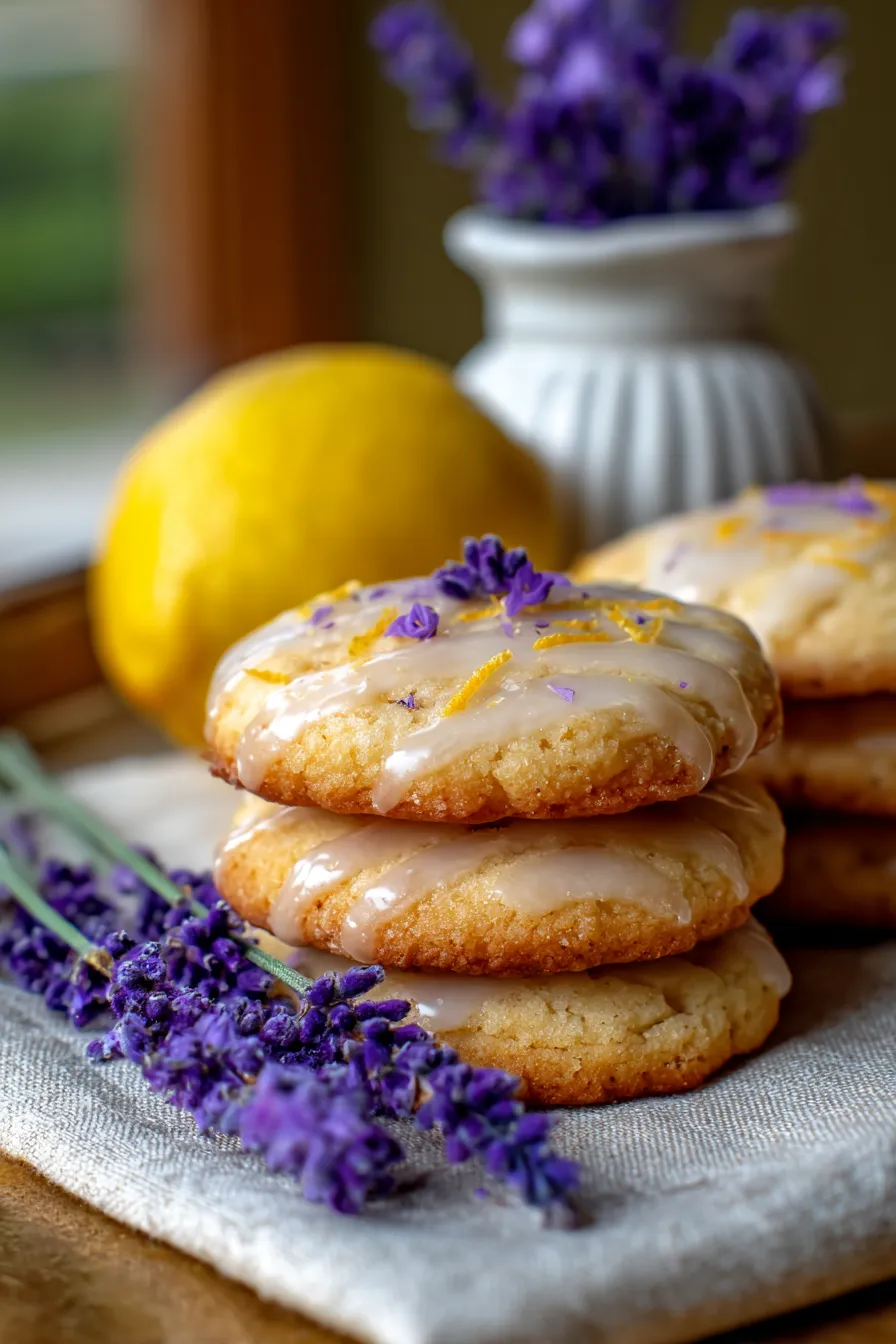 Lemon Lavender Cookies-ingredients-overhead