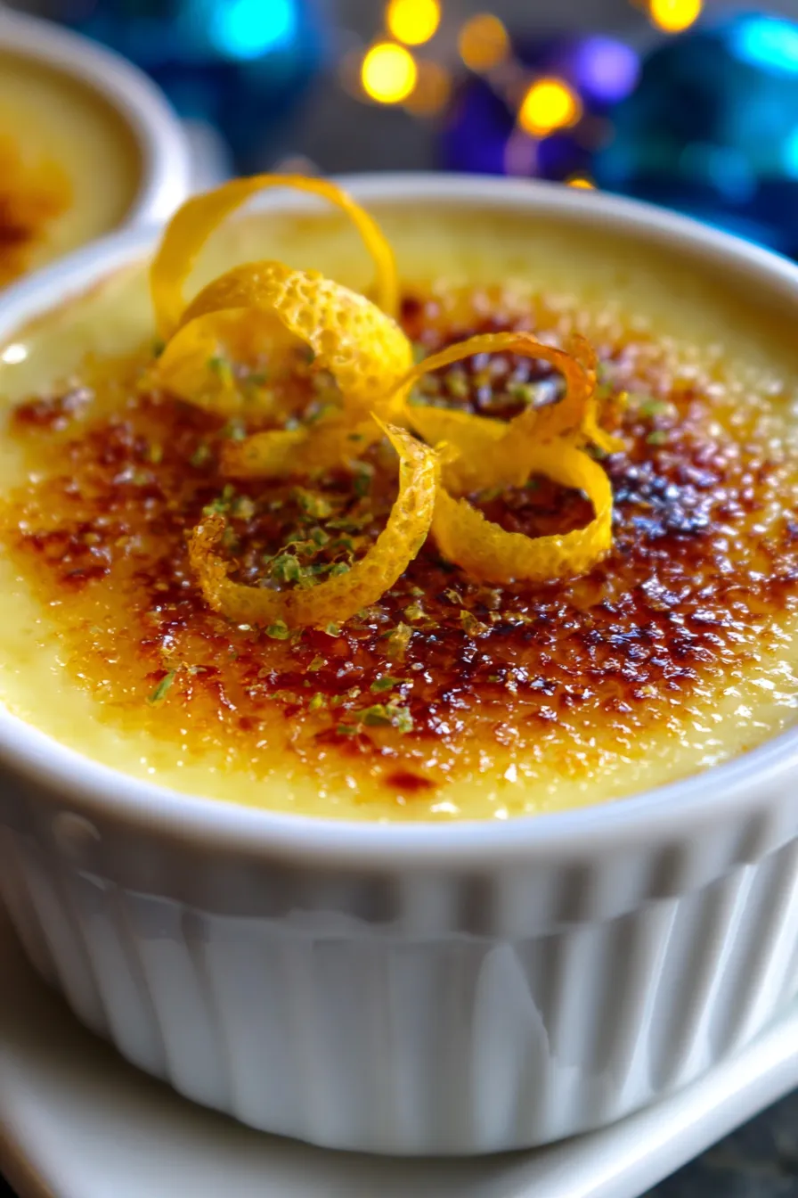 Lemon Posset Brûlée-zest-garnish