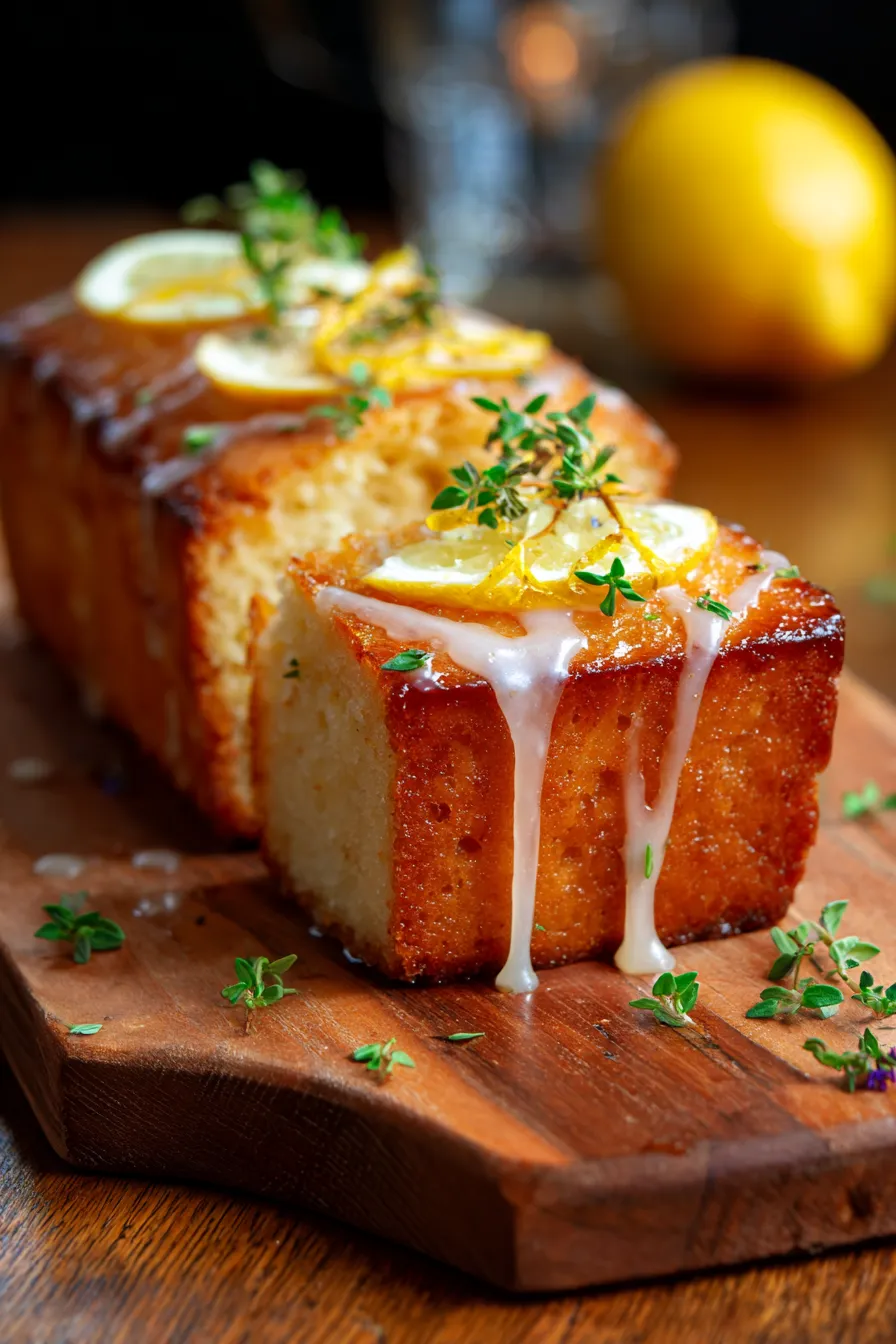 Lemon Pound Cake-loaf-overhead