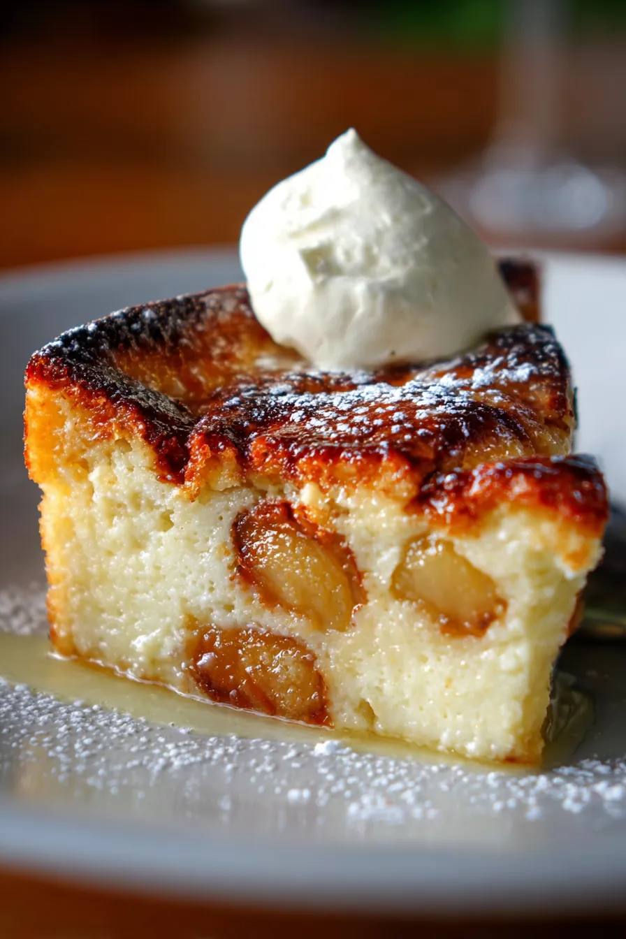 Malvern Pudding (Custard Apple Pudding)-slice-serving-plate