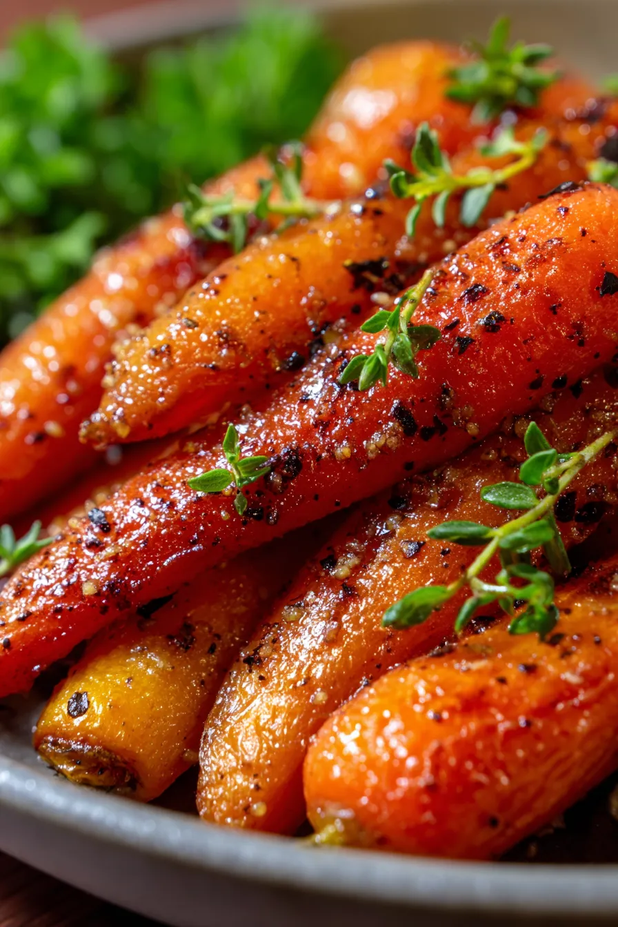 maple glazed carrots on plate