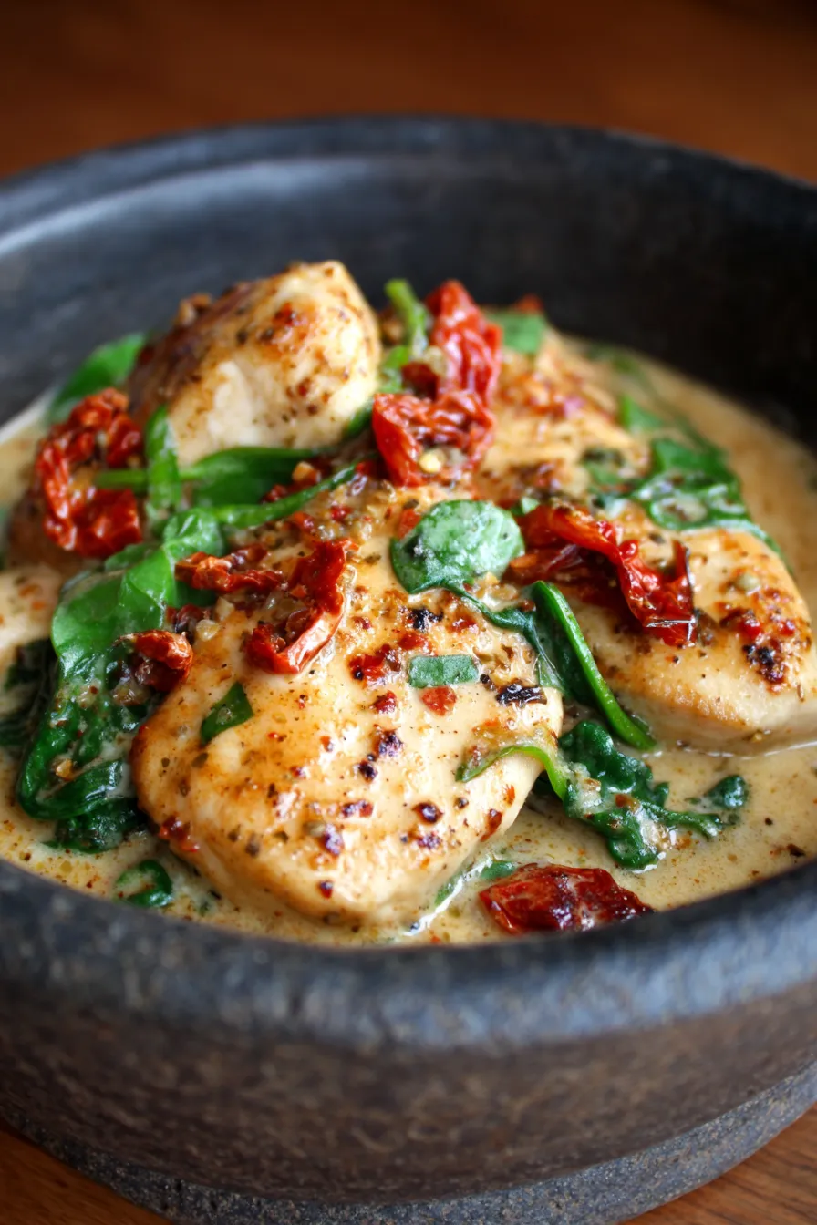 marry me chicken, plated, close-up